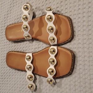 Madden Girl "Hope" Beaded Flat Sandals Size 10 (#4)